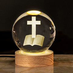 Luminous Crystal Office Display | Faith-Based Desk Decor | Family of Grace