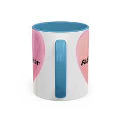 Faith Over Fear Pink Heart Accent Coffee Mug — Inspirational 11/15oz Ceramic