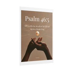 Psalm 46:5 Inspirational Rolled Poster — Faith Wall Art with Scripture