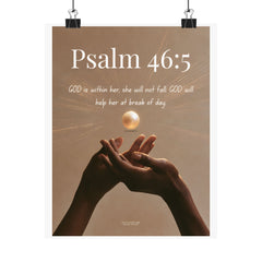 Psalm 46:5 Matte Poster — Inspirational Religious Wall Art