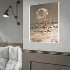 Rooted & Built Up in Him Christian Rolled Poster | Colossians 2:7 Wall Art | Family of Grace