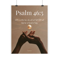 Psalm 46:5 Inspirational Rolled Poster — Faith Wall Art with Scripture