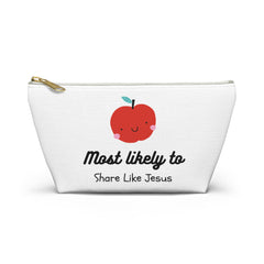 Most Likely To Accessory Pouch — "Share Like Jesus" Cute Apple Makeup Bag