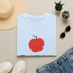 Cute Apple T-Shirt — "Most Likely to Share Like Jesus" Christian Graphic Tee - the image using AI generated person