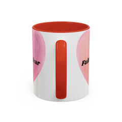 Faith Over Fear Pink Heart Accent Coffee Mug — Inspirational 11/15oz Ceramic
