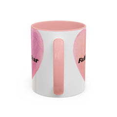 Faith Over Fear Pink Heart Accent Coffee Mug — Inspirational 11/15oz Ceramic