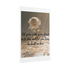 Rooted & Built Up in Him Christian Rolled Poster | Colossians 2:7 Wall Art | Family of Grace