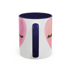 Faith Over Fear Pink Heart Accent Coffee Mug — Inspirational 11/15oz Ceramic