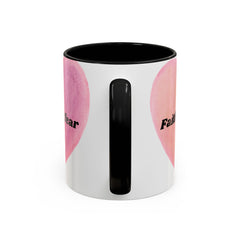 Faith Over Fear Pink Heart Accent Coffee Mug — Inspirational 11/15oz Ceramic