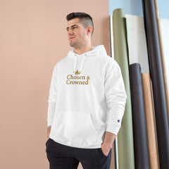 Chosen & Crowned Christian Hoodie | Champion Pullover with Gold Crown Graphic | Family of Grace - image using AI generated person