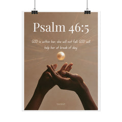 Psalm 46:5 Inspirational Rolled Poster — Faith Wall Art with Scripture