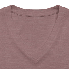 Women’s V-Neck Tee — 'Cultivated in Strength' Floral Silhouette Shirt