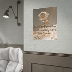 Rooted & Built Up in Him Christian Rolled Poster | Colossians 2:7 Wall Art | Family of Grace