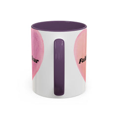 Faith Over Fear Pink Heart Accent Coffee Mug — Inspirational 11/15oz Ceramic