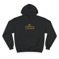 Chosen & Crowned Christian Hoodie | Champion Pullover with Gold Crown Graphic | Family of Grace - image using AI generated person