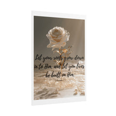 Rooted & Built Up in Him Christian Rolled Poster | Colossians 2:7 Wall Art | Family of Grace