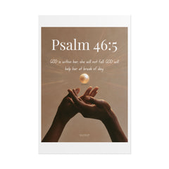 Psalm 46:5 Inspirational Rolled Poster — Faith Wall Art with Scripture
