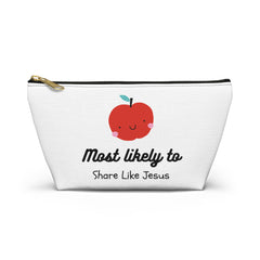 Most Likely To Accessory Pouch — "Share Like Jesus" Cute Apple Makeup Bag