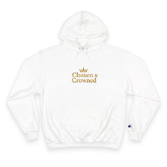 Chosen & Crowned Christian Hoodie | Champion Pullover with Gold Crown Graphic | Family of Grace - image using AI generated person