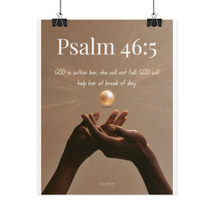 Psalm 46:5 Inspirational Rolled Poster — Faith Wall Art with Scripture