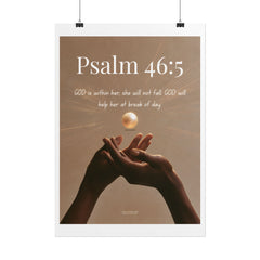 Psalm 46:5 Inspirational Rolled Poster — Faith Wall Art with Scripture