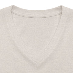 Women’s V-Neck Tee — 'Cultivated in Strength' Floral Silhouette Shirt