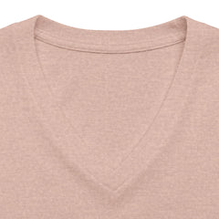 Women’s V-Neck Tee — 'Cultivated in Strength' Floral Silhouette Shirt