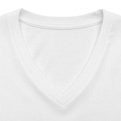 Women’s V-Neck Tee — 'Cultivated in Strength' Floral Silhouette Shirt