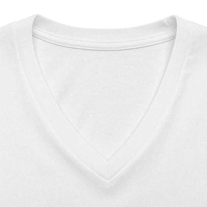 Women’s V-Neck Tee — 'Cultivated in Strength' Floral Silhouette Shirt
