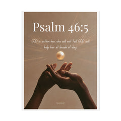 Psalm 46:5 Inspirational Rolled Poster — Faith Wall Art with Scripture