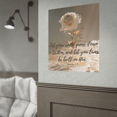 Rooted & Built Up in Him Christian Rolled Poster | Colossians 2:7 Wall Art | Family of Grace