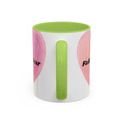 Faith Over Fear Pink Heart Accent Coffee Mug — Inspirational 11/15oz Ceramic