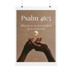 Psalm 46:5 Inspirational Rolled Poster — Faith Wall Art with Scripture