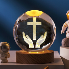 Luminous Crystal Office Display | Faith-Based Desk Decor | Family of Grace
