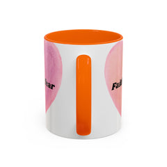 Faith Over Fear Pink Heart Accent Coffee Mug — Inspirational 11/15oz Ceramic