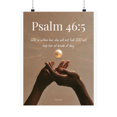 Psalm 46:5 Matte Poster — Inspirational Religious Wall Art