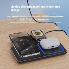 3 In 1 LED Fast Wireless Charger Stand Foldable Charging Station for all types phones.