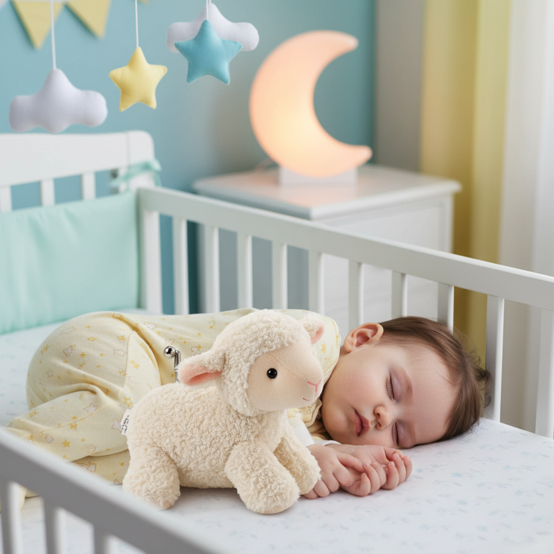 Baby Sleeping with Plush Toy