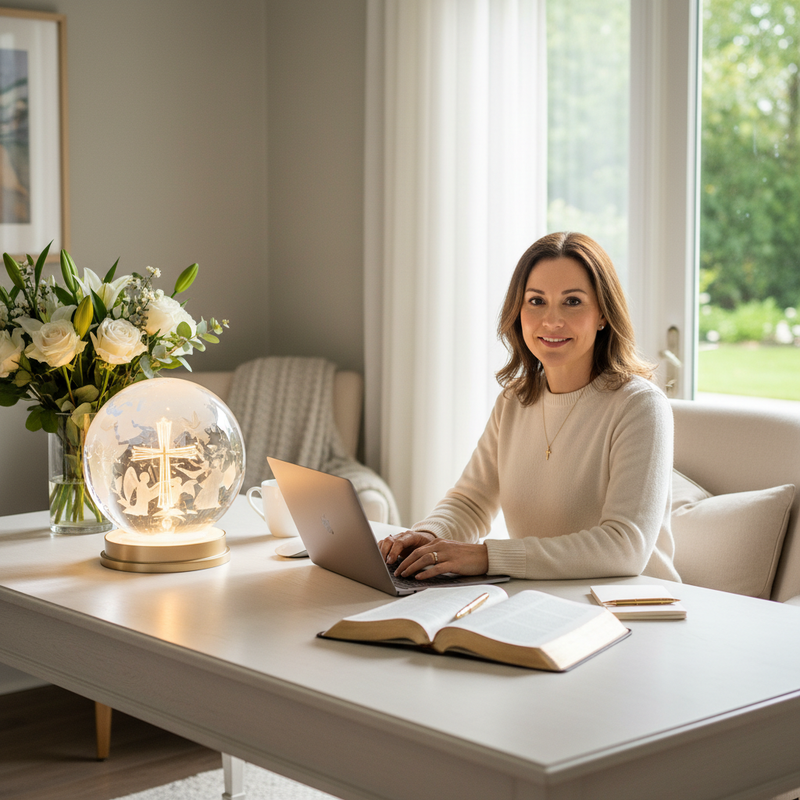 Luminous Crystal Globe - Home Office Woman