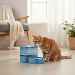 Pet Feeder Cat Blue